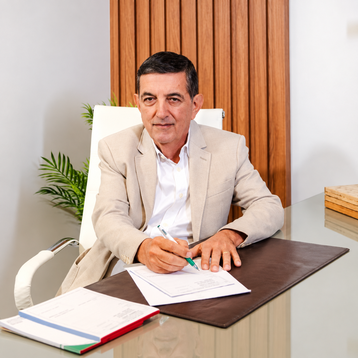 Dr. Wanderley Bustillos em seu consultório